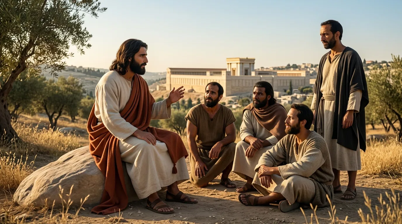Jesus Teaches His Disciples Overlooking the Temple