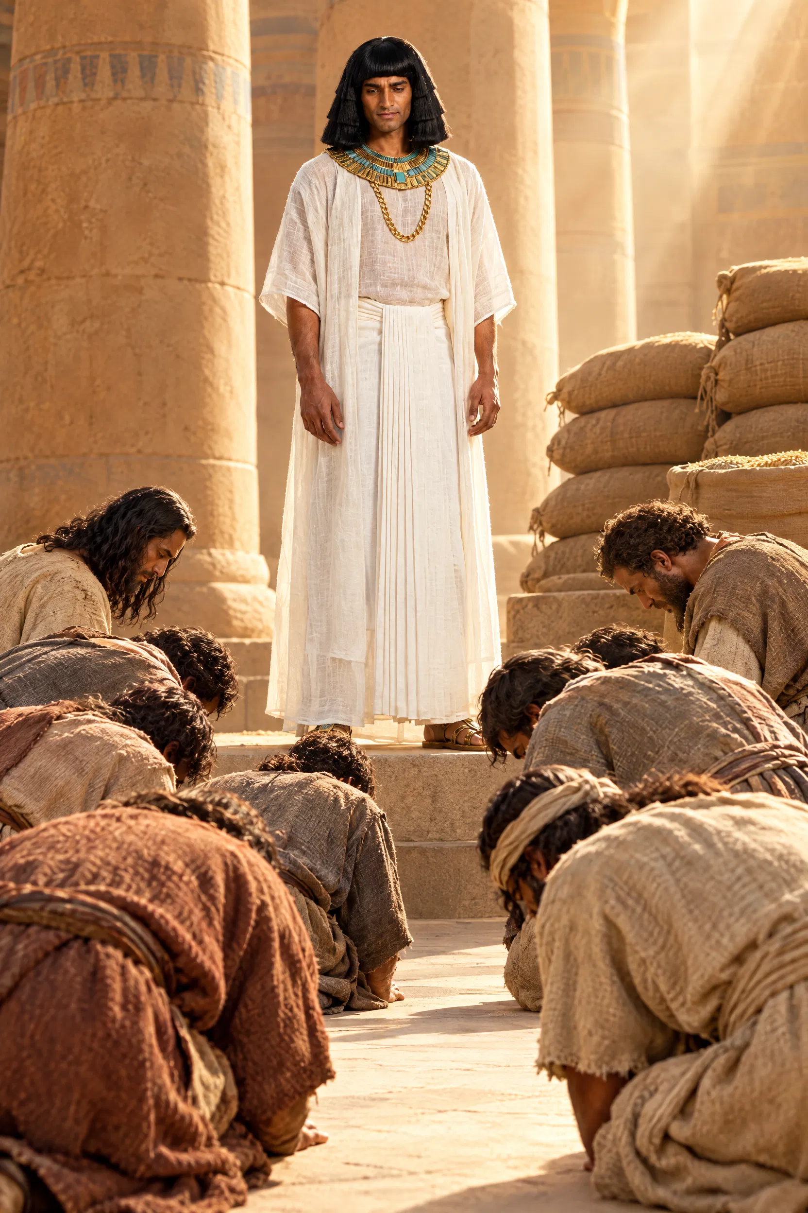 Joseph's Brothers Bow Before Him in Egypt