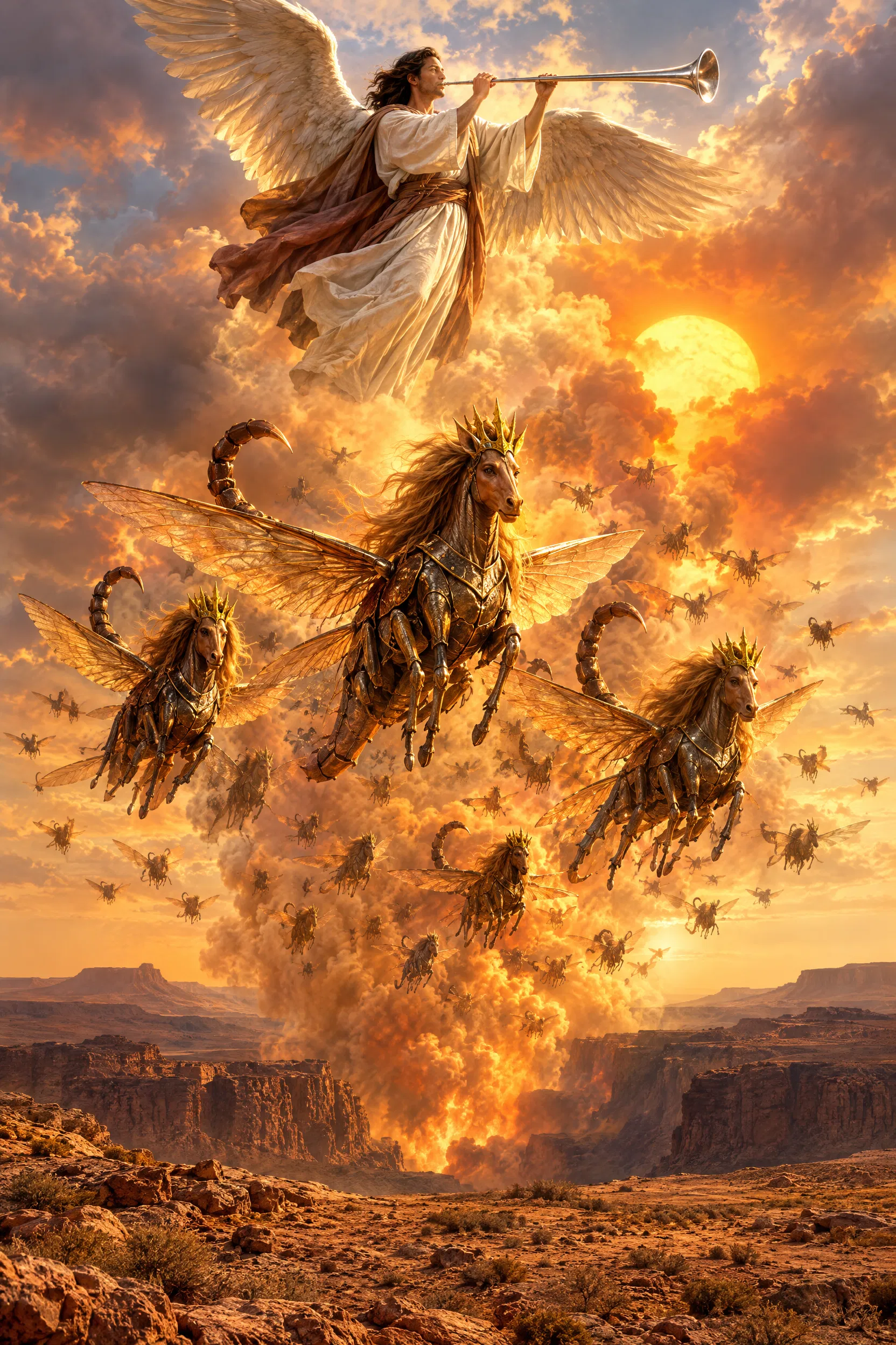The Fifth Trumpet Angel and the Locust Horses
