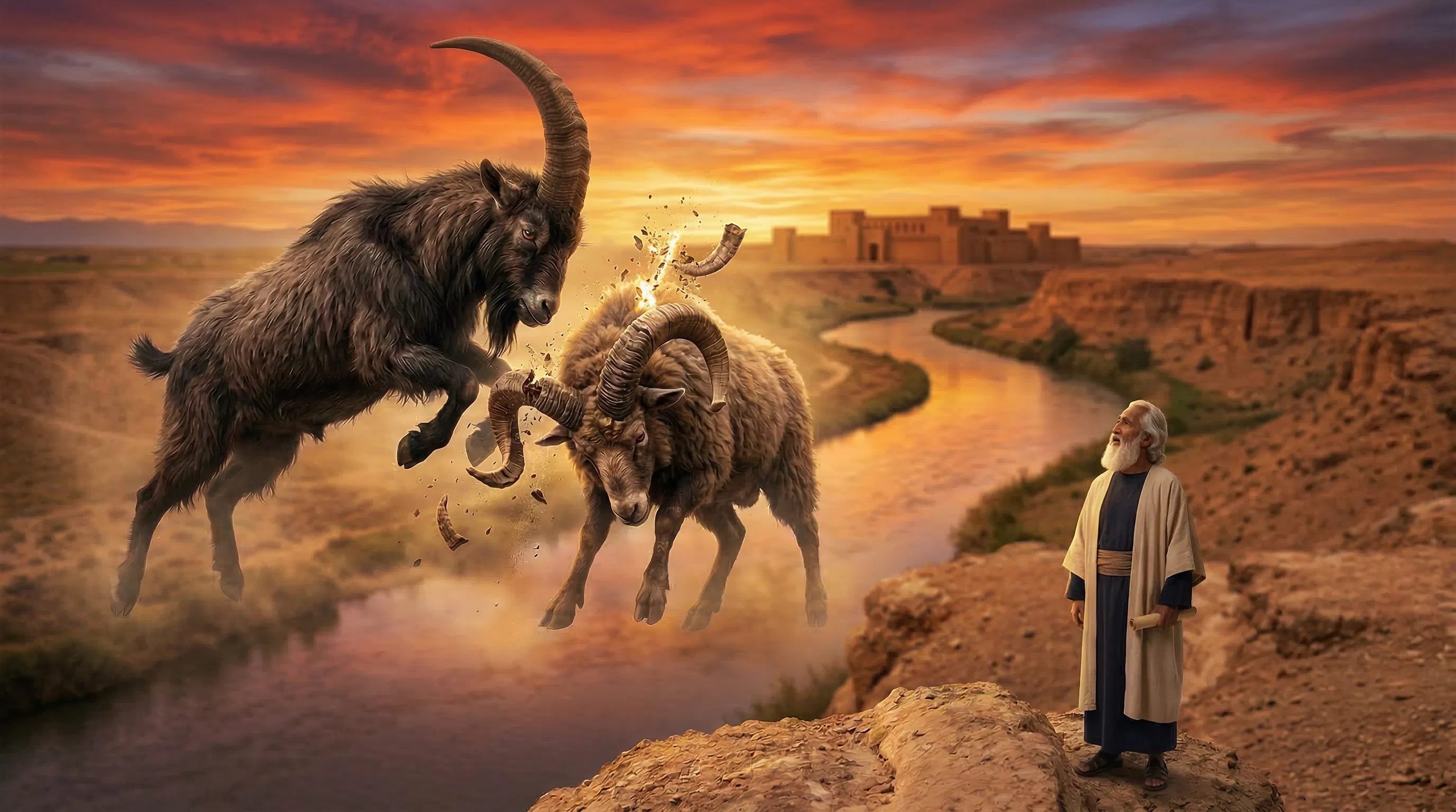 Daniel Sees the Ram and the Goat at Sunset