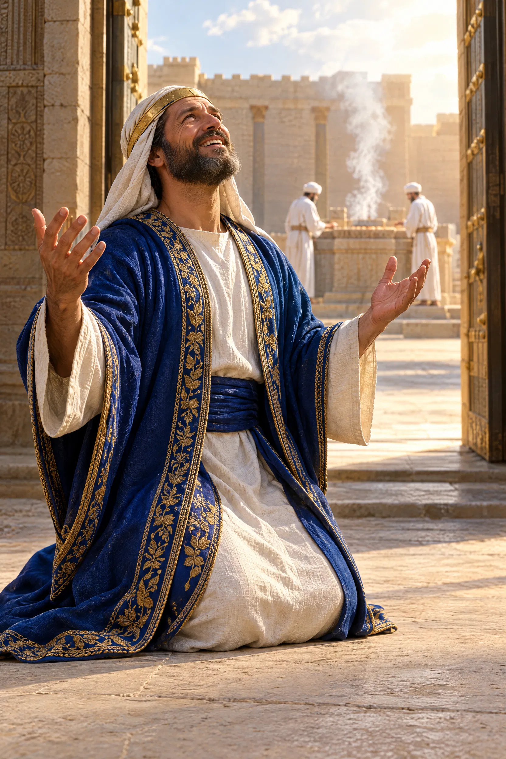 The Prince Worships at the Open East Gate