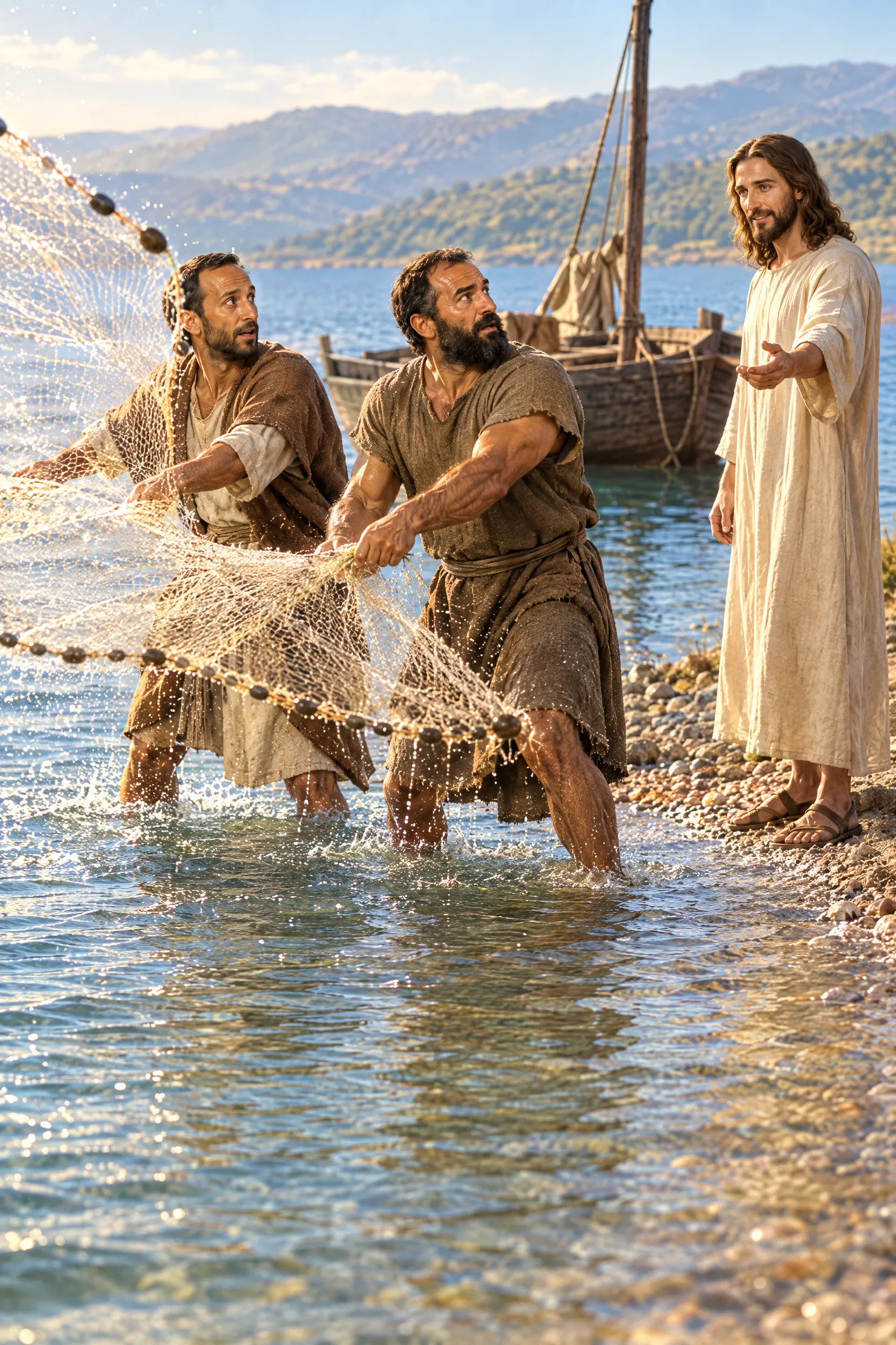 Jesus Calls Simon and Andrew by the Sea