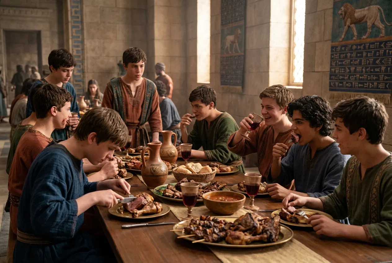 Young Captives Feasting on the King's Meat