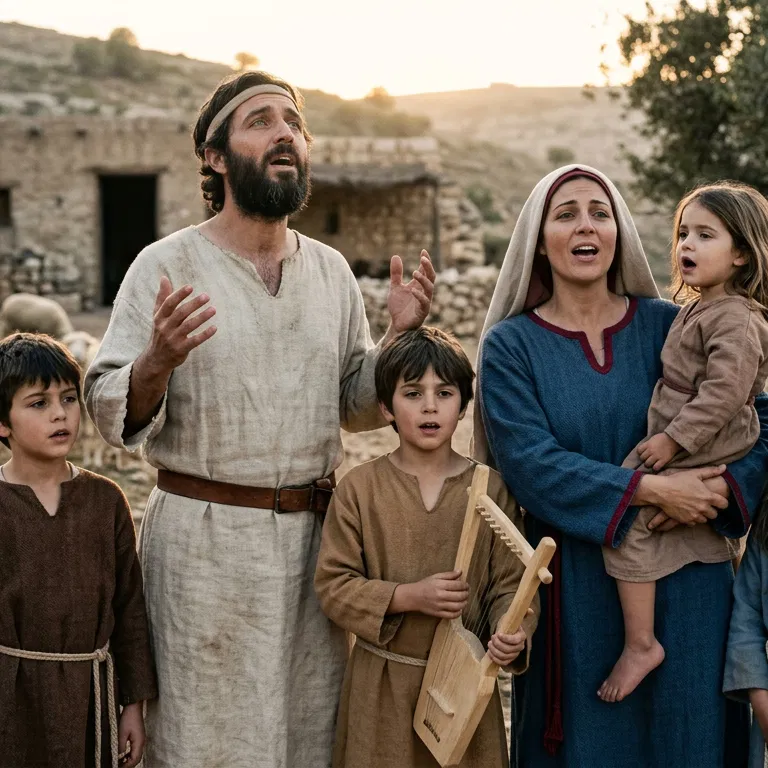 A Family Singing Praise to God