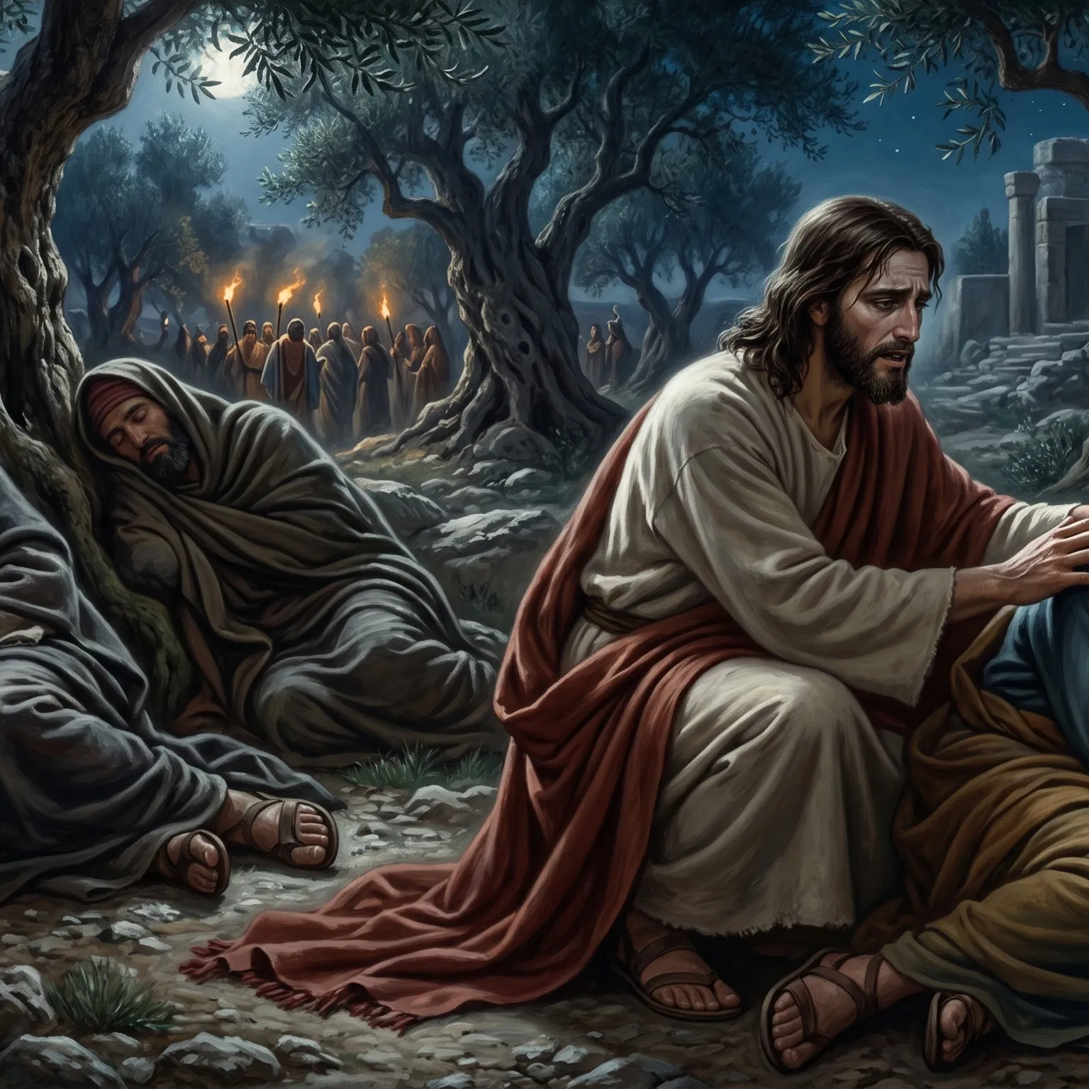 Jesus Wakes the Sleeping Disciples