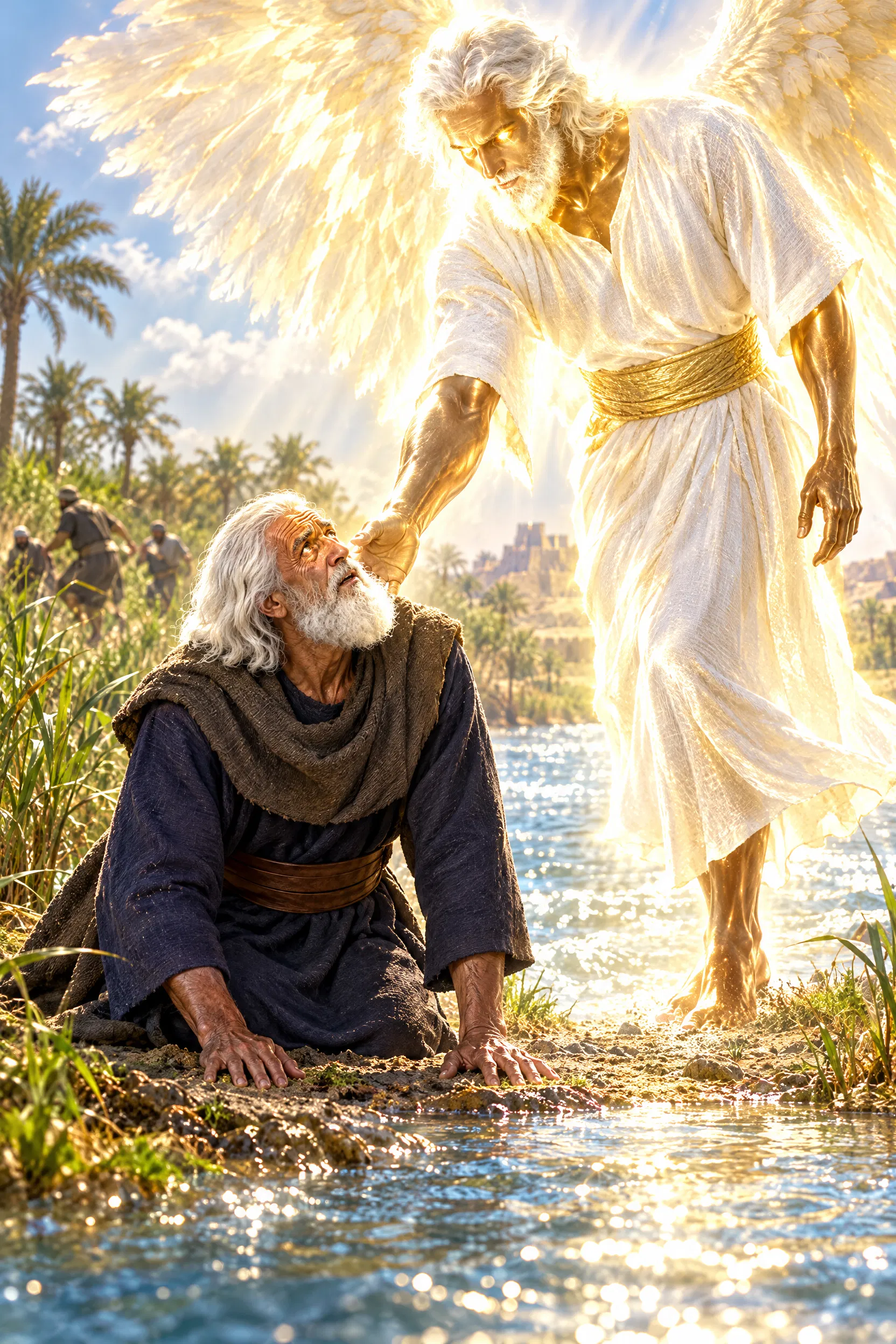 An Angel Touches Daniel by the River Hiddekel