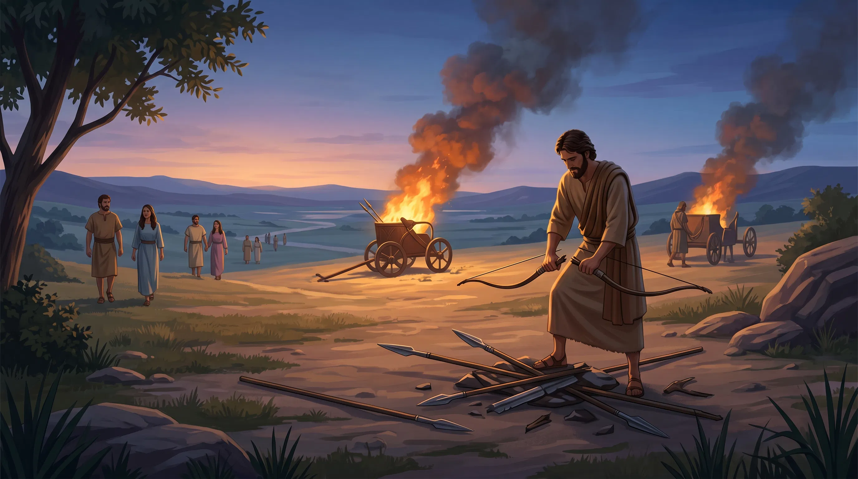 Divine Silence Amidst Broken Weapons