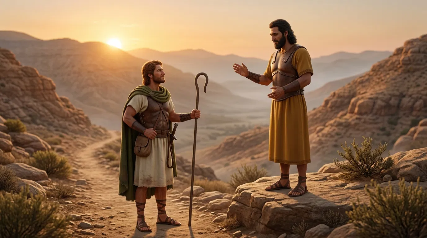 Saul Speaks to David in the Wilderness