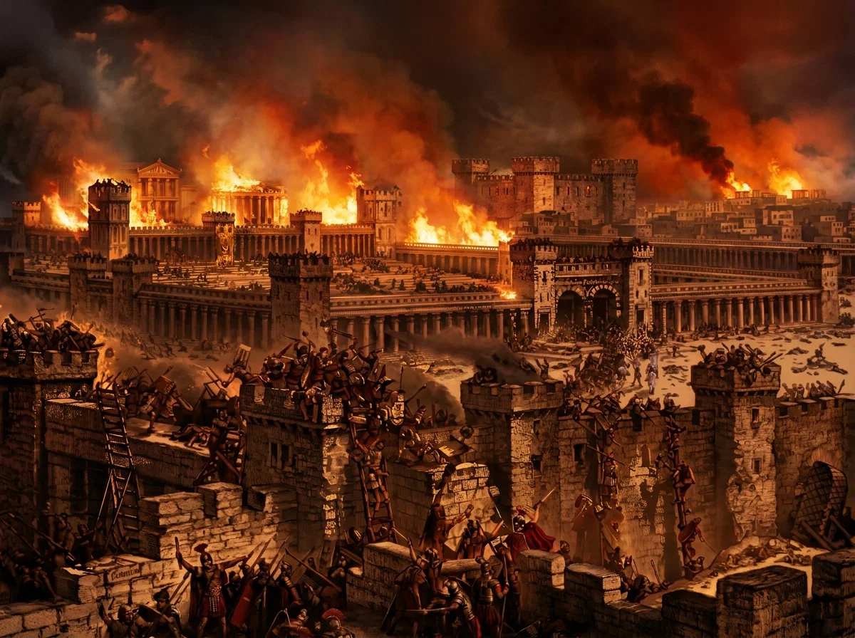 THE BURNING OF THE TEMPLE.—(SEE PAGE 84.)