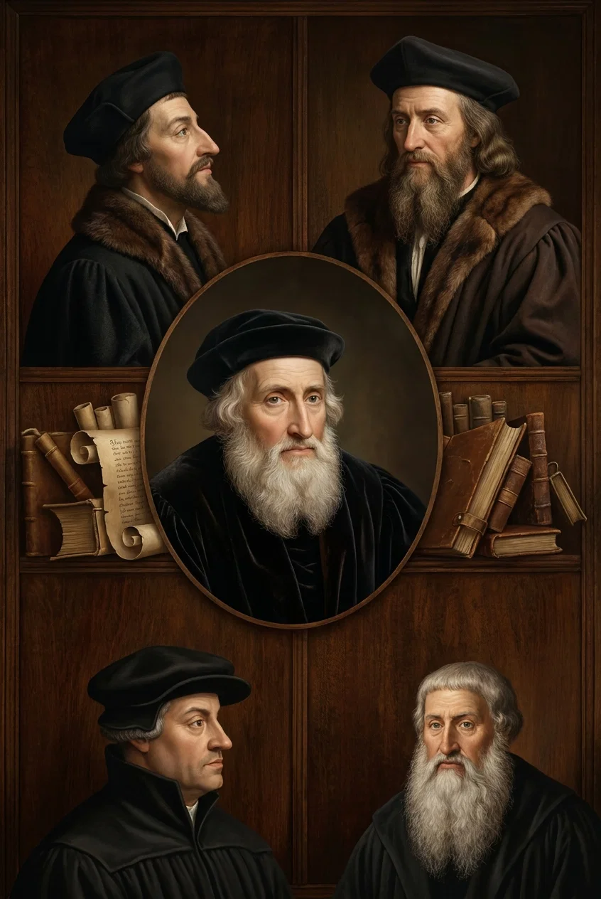 HUSS.  JEROME.
ZWINGLE.  WYCLIFFE.  ŒCOLAMPADIUS.