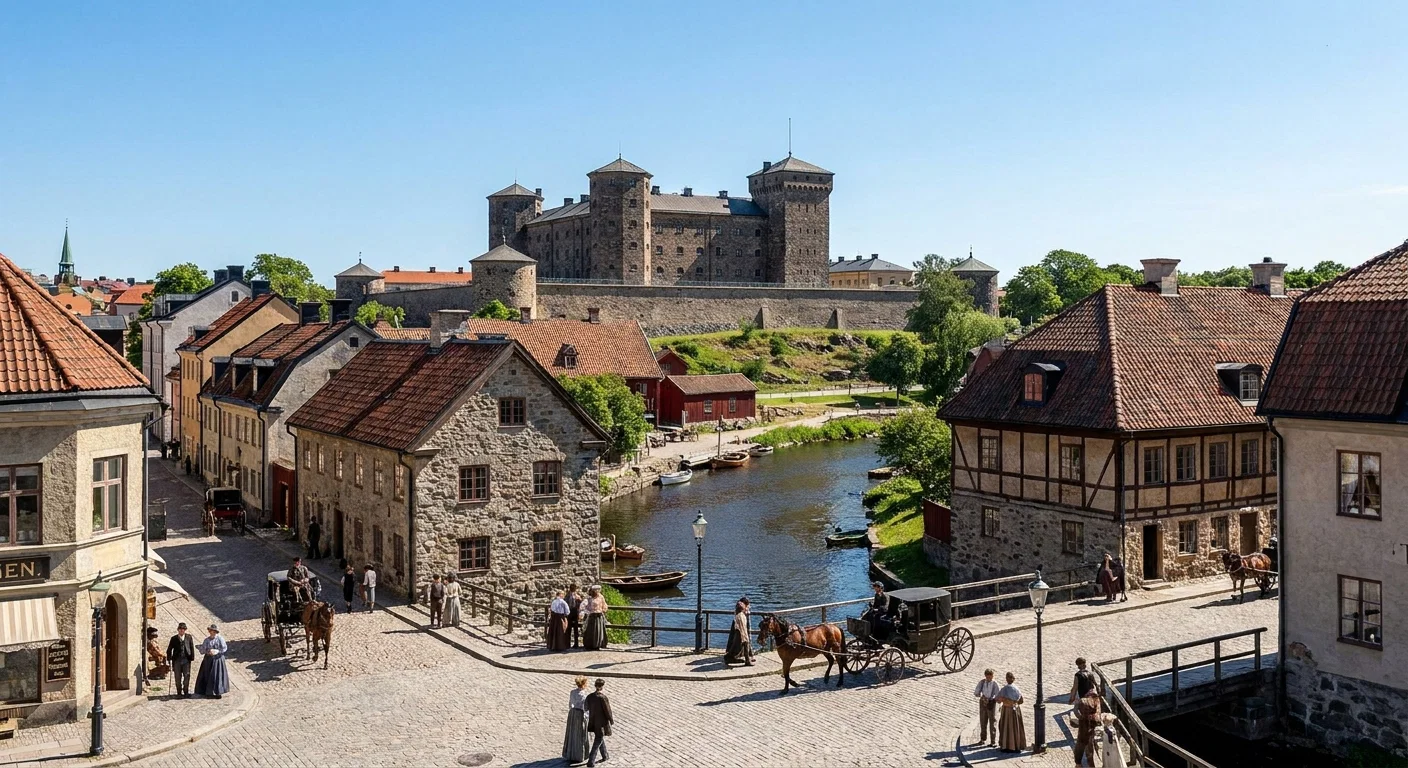 PARTIAL VIEW OF ÖREBRO, SHOWING THE PRISON IN BACKGROUND.