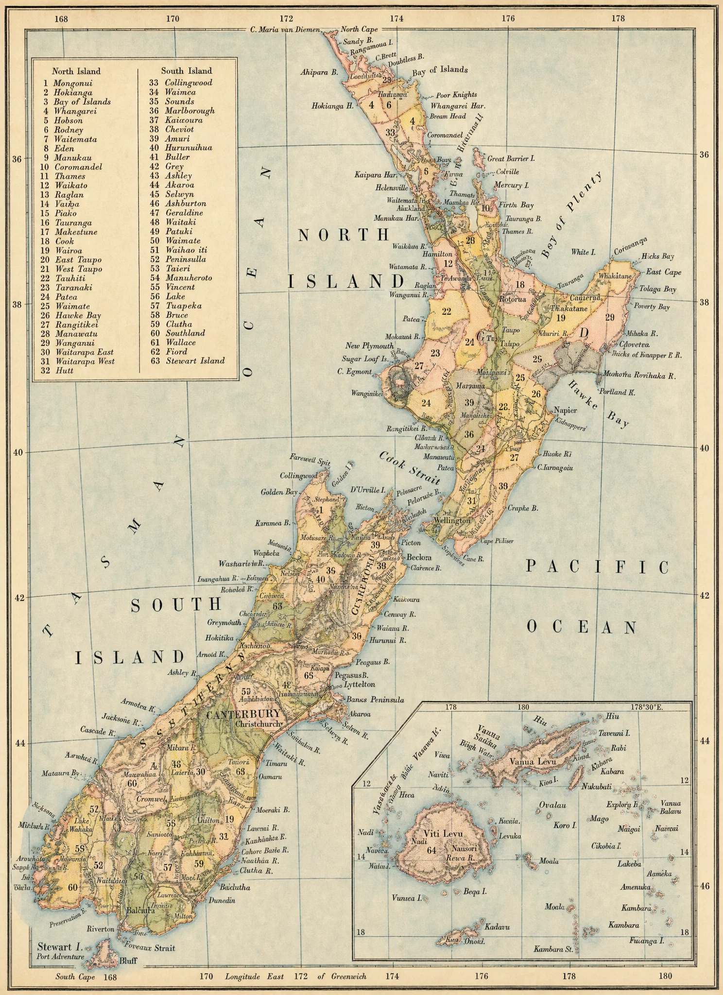 NEW ZEALAND.

THE FIJI ISLANDS
(on the same scale as New Zealand)