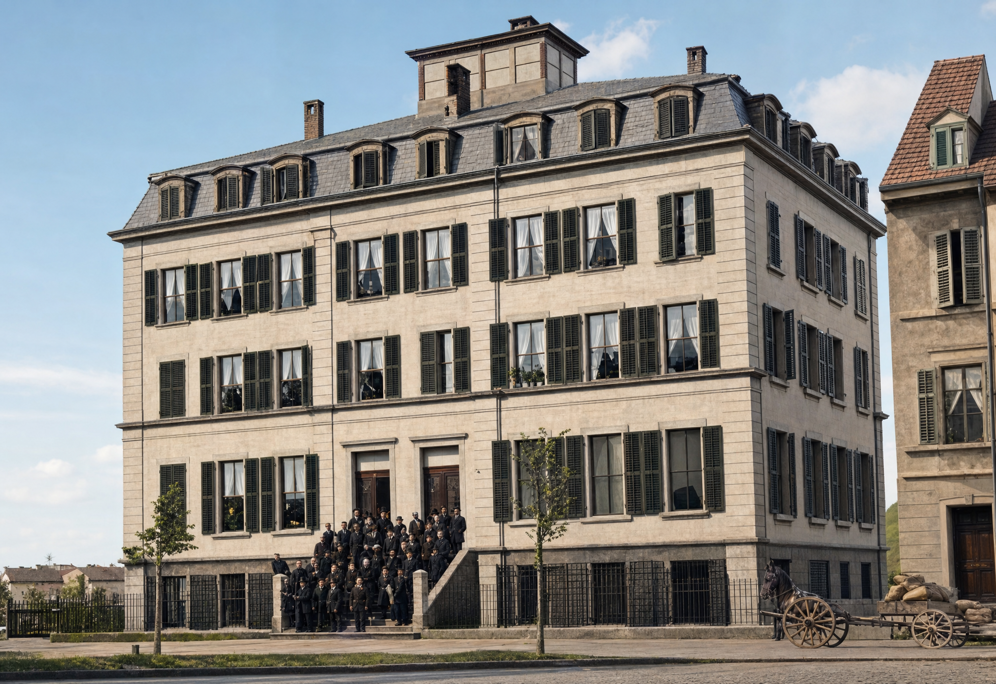 Street view of the Polyglot Printing House in Basel