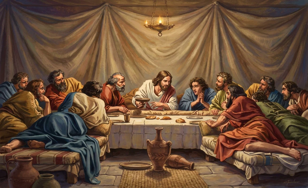 THE LAST SUPPER. “With desire I have desired to eat this passover with you before I suffer.”