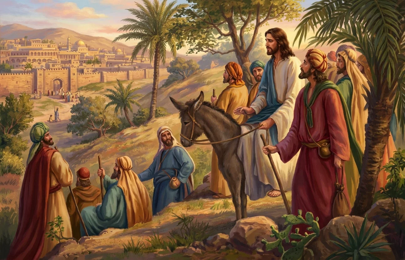 Viewing Jerusalem. “Jesus halted, and a cloud of sorrow gathered upon His countenance.”