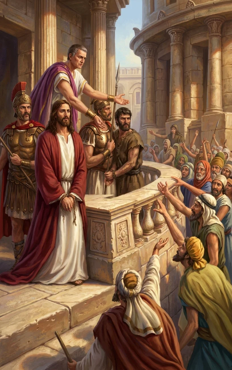 Christ or Barabbas. “Away with this man, and release unto us Barabbas.”
