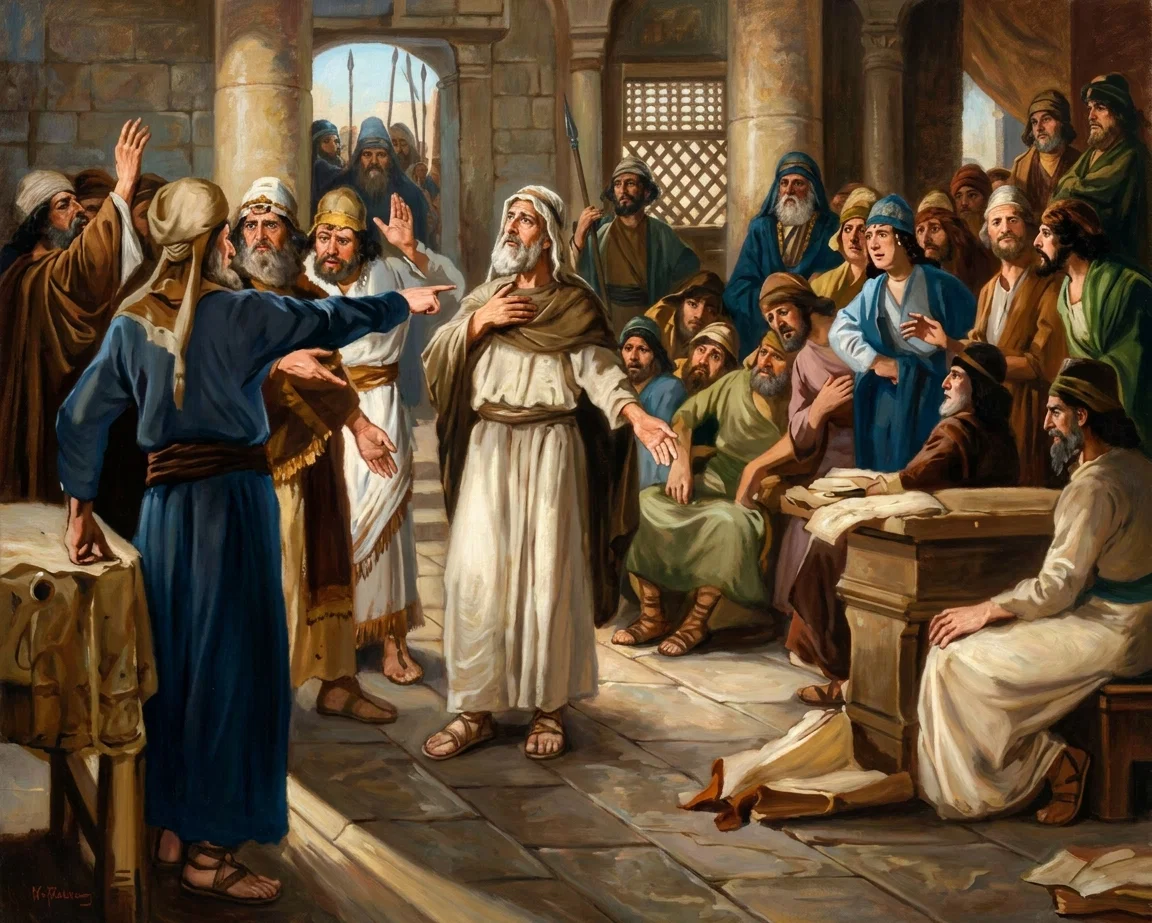 PRINCES AND ELDERS DEFENDING JEREMIAH
“Through the pleading of these men of influence, the prophet’s life was spared.”