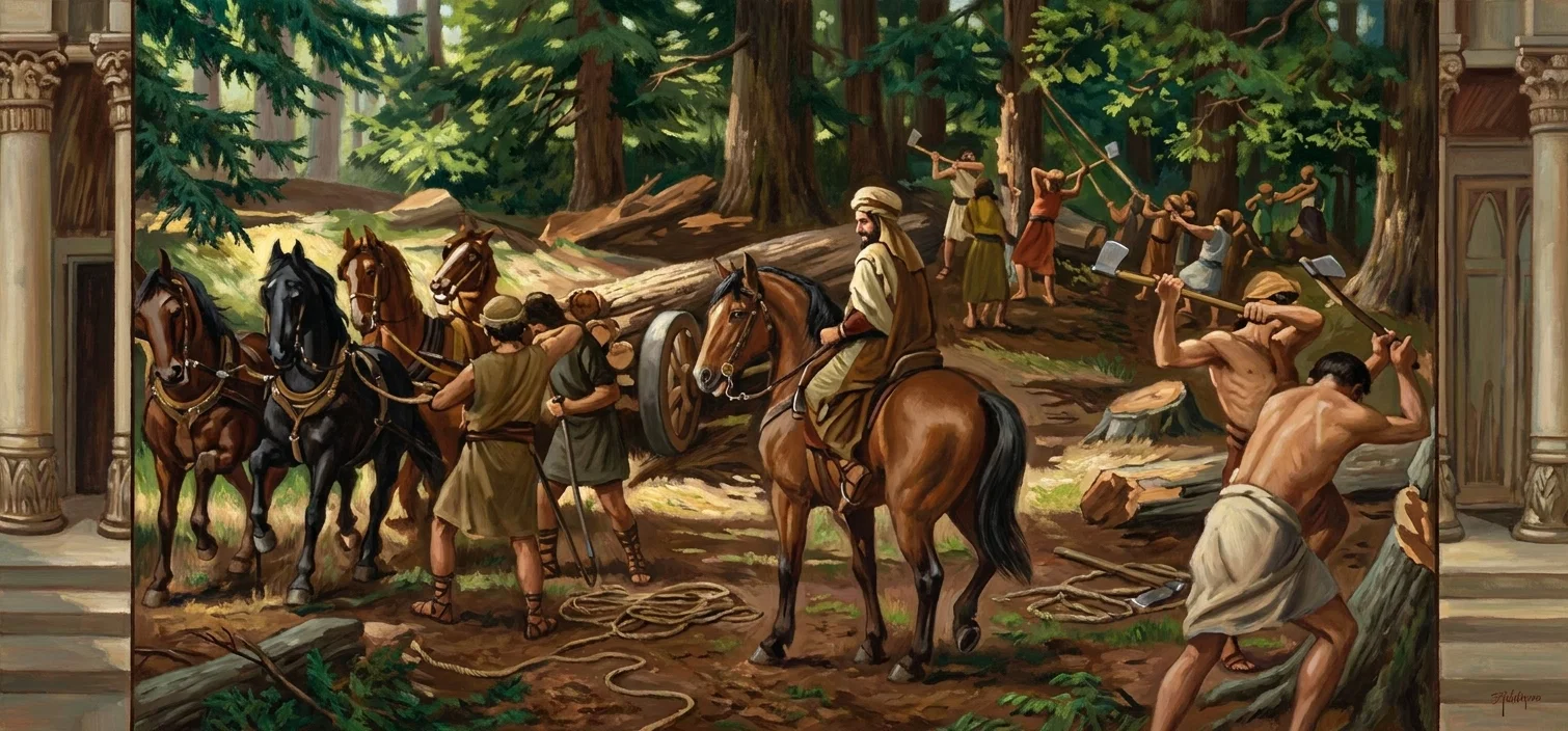 HEWING CEDARS FOR THE TEMPLE