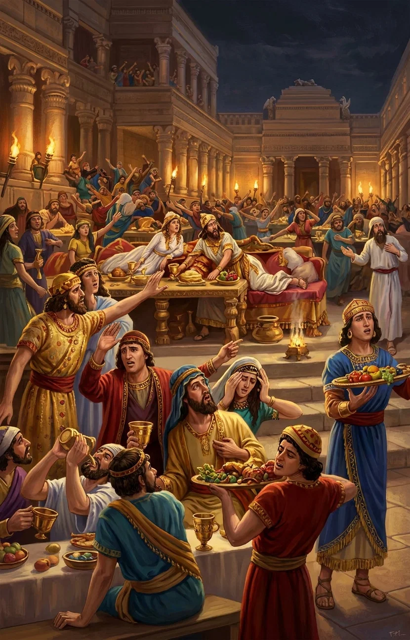 BELSHAZZAR’S FEAST

“In that last night of mad folly, Belshazzar and his lords had filled up the measure of their guilt and the guilt of the Chaldean kingdom.”