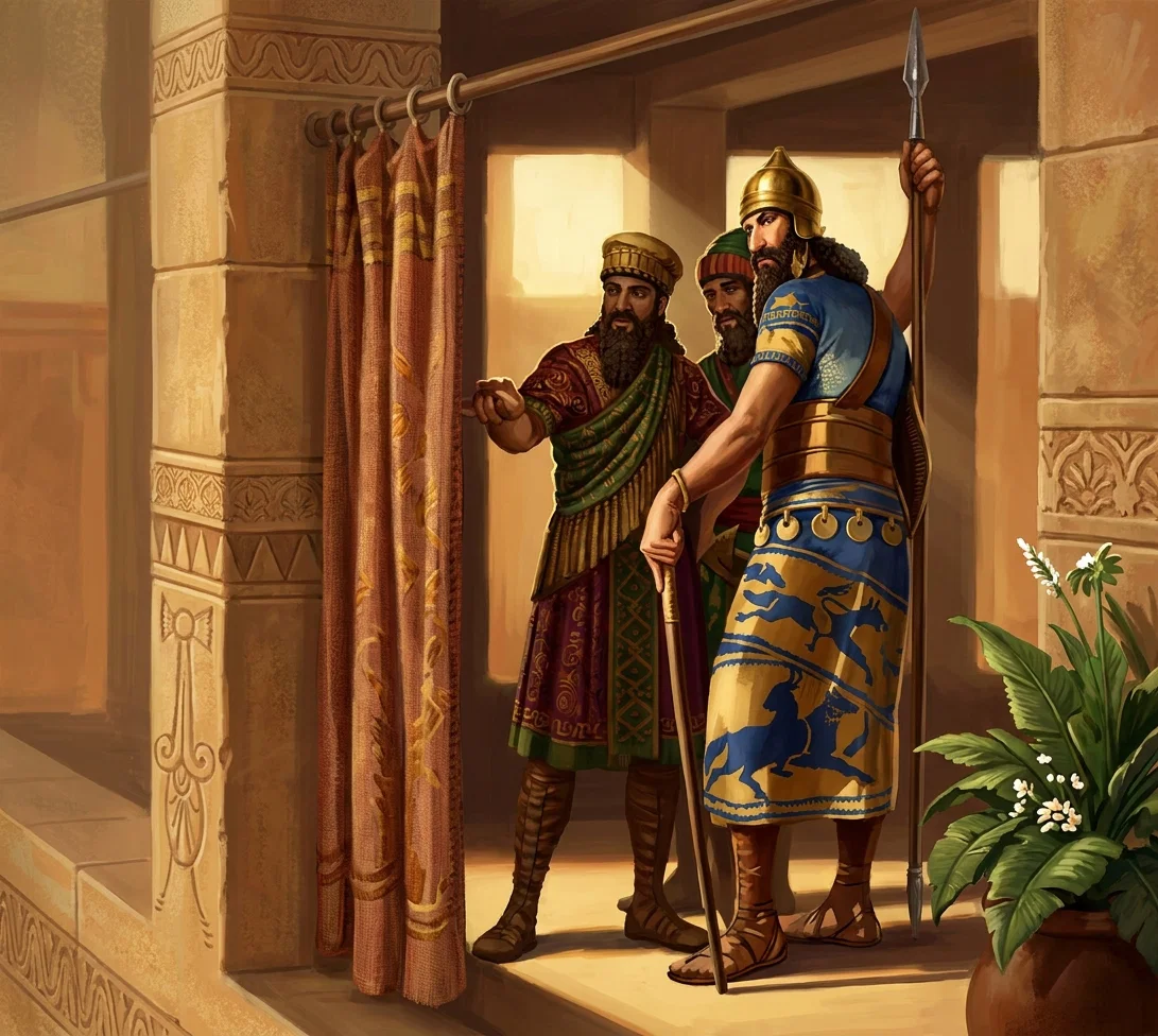 THE PRINCES WATCHING DANIEL

“Three times they heard his voice lifted in earnest intercession.”