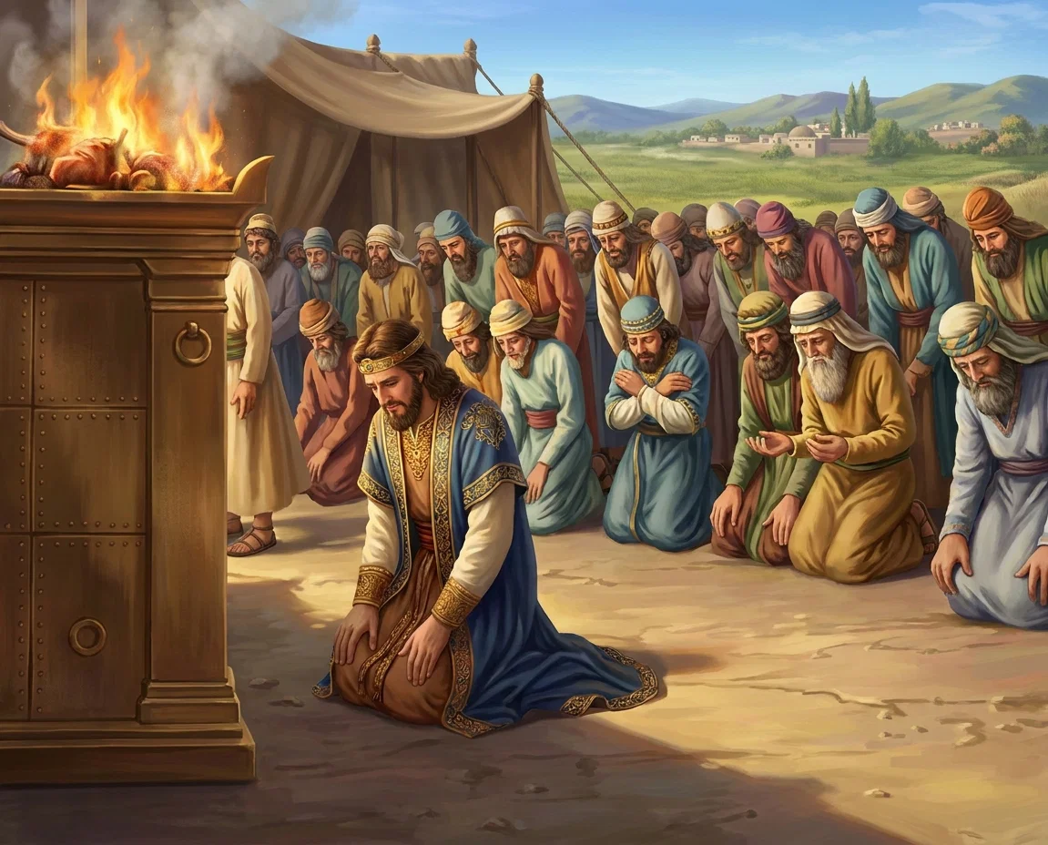SOLOMON IN PRAYER AT GIBEON

“I am but a little child. Give there
for Thy servant an understanding heart.”