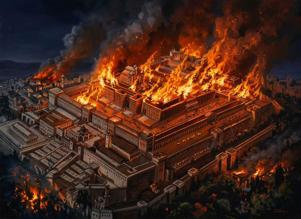 THE BURNING OF THE TEMPLE

“They burnt the house of God with fire.”