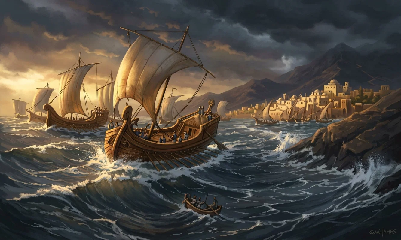 SOLOMON’S NAVY

“They came to Ophir, and fetched from thence gold.” 1 Kings 9:28.