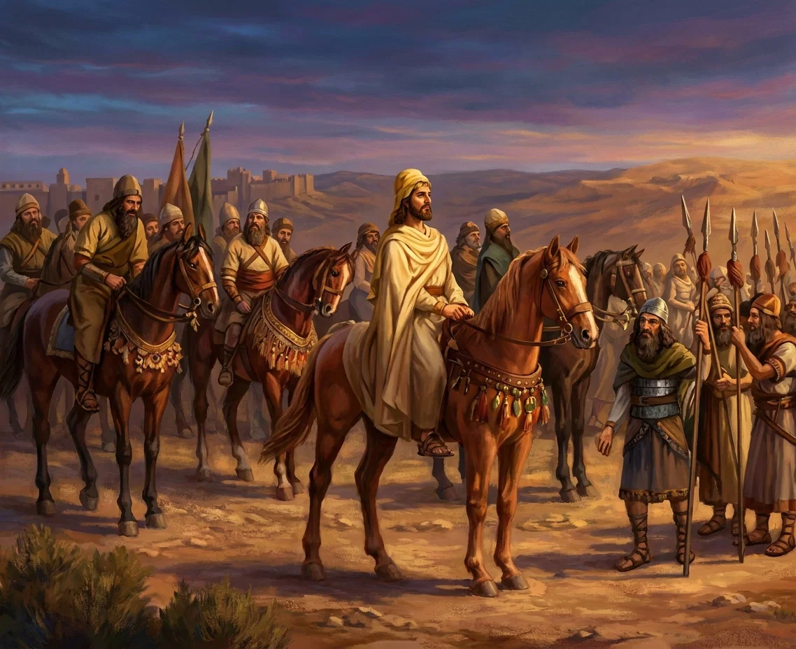 NEHEMIAH JOURNEYING TO JERUSALEM
“To give dignity and authority to his mission,
he asked for and secured a military escort.”