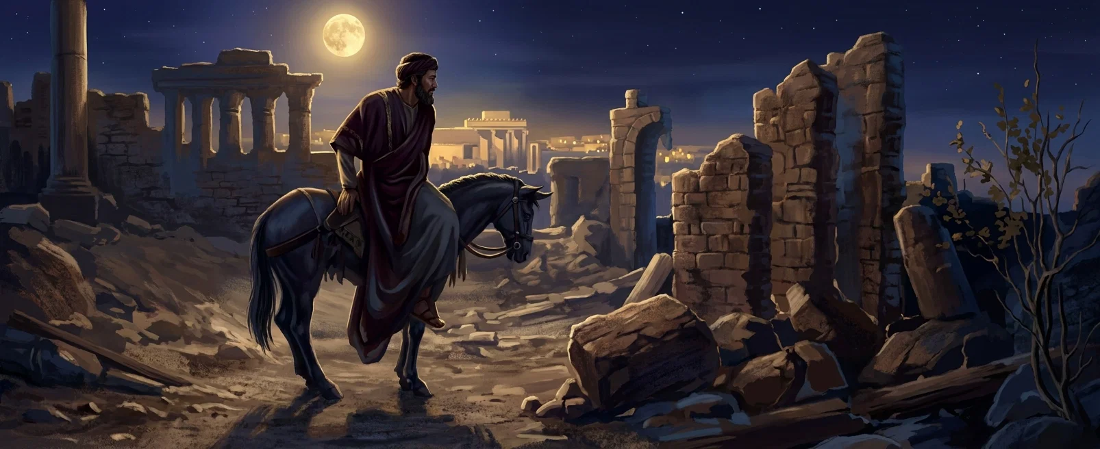 NEHEMIAH VIEWING THE BROKEN-DOWN WALLS