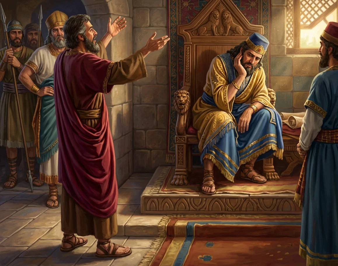 ISAIAH SPEAKING WORDS OF COMFORT TO THE KING