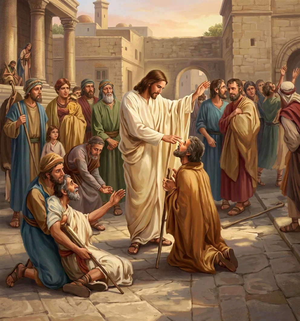 CHRIST HEALING THE BLIND
“I will give Thee for a covenant of the people.”