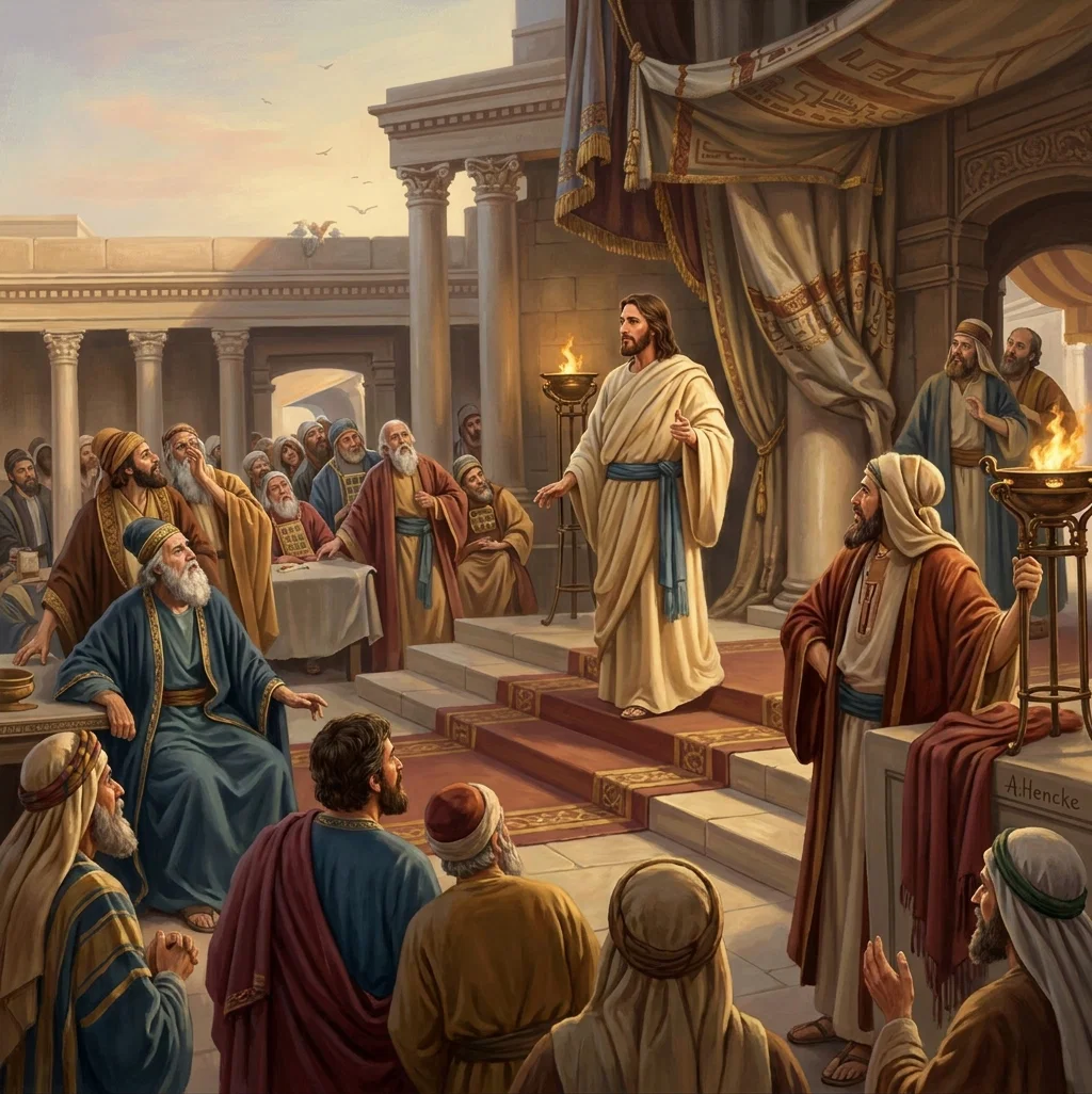 “Standing thus, the center of attraction to that vast throng, Jesus addressed them as no man had ever done.”