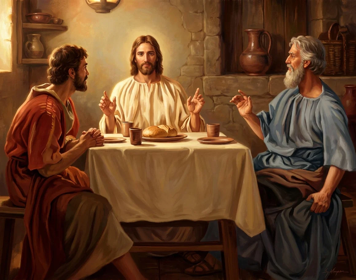 THE SUPPER AT EMMAUS.

“It is the Lord Jesus’. He has risen from the dead.”