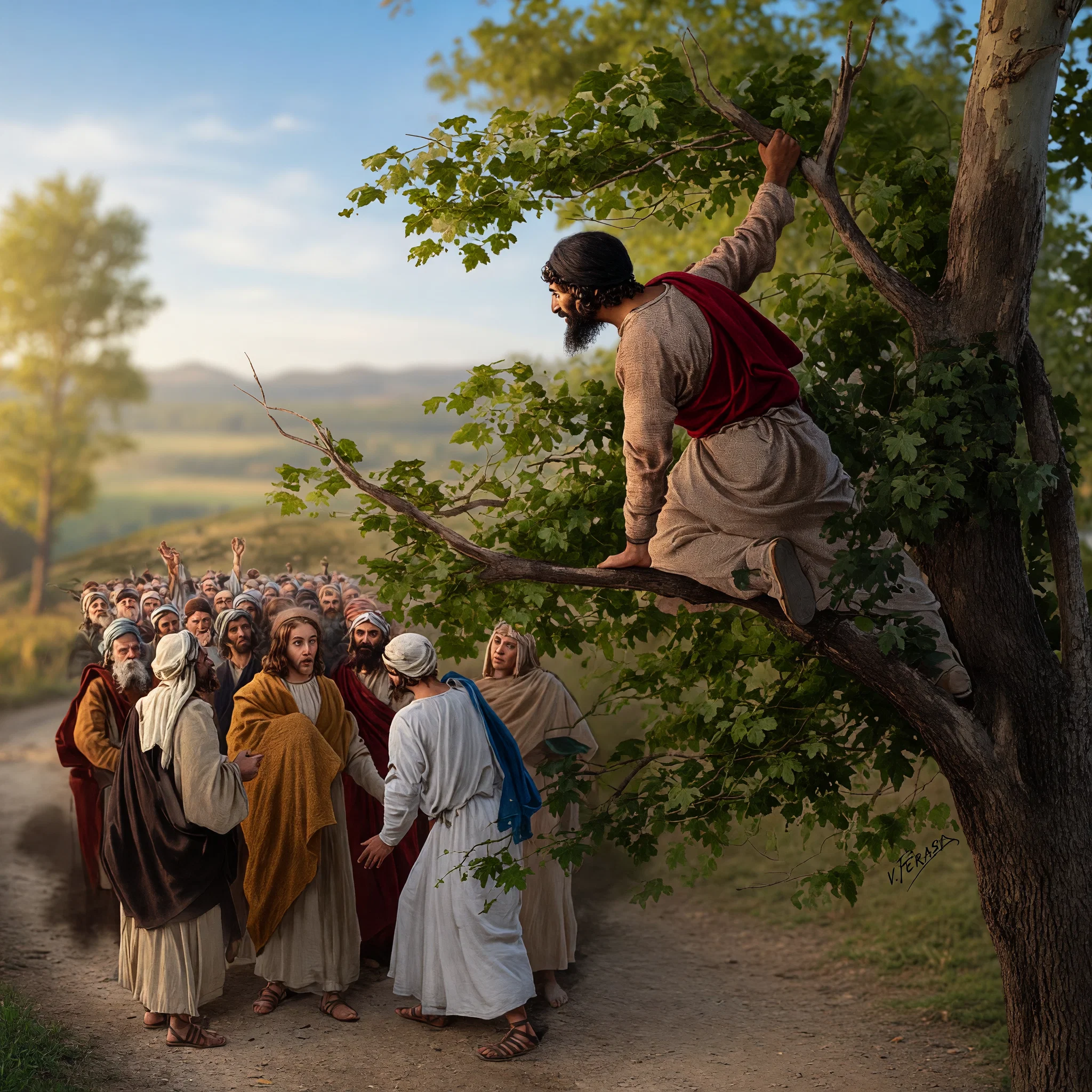 “Zaccheus scans with eager eyes to discern the one figure he longs to see,” Page 553.