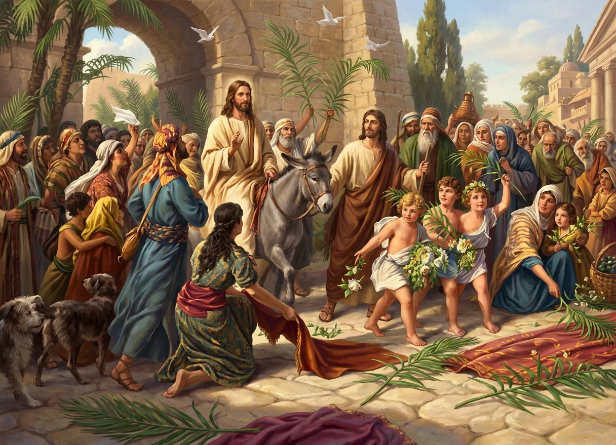 THE TRIUMPHAL ENTRY. "Thy King cometh unto thee." Page 569.