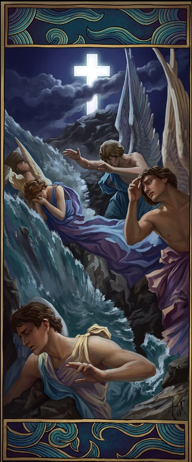 “He deceived angels, . . . and the night of woe settled down upon the world.” Page 20.