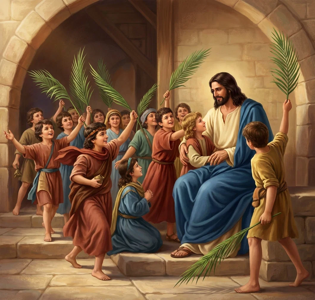 “Now with glad voices the children sounded His praise!”