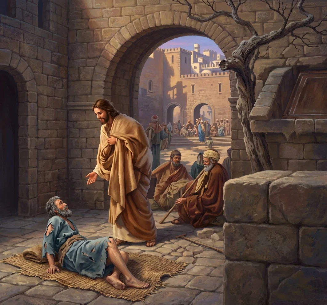 “A tender, compassionate face bent over him.”