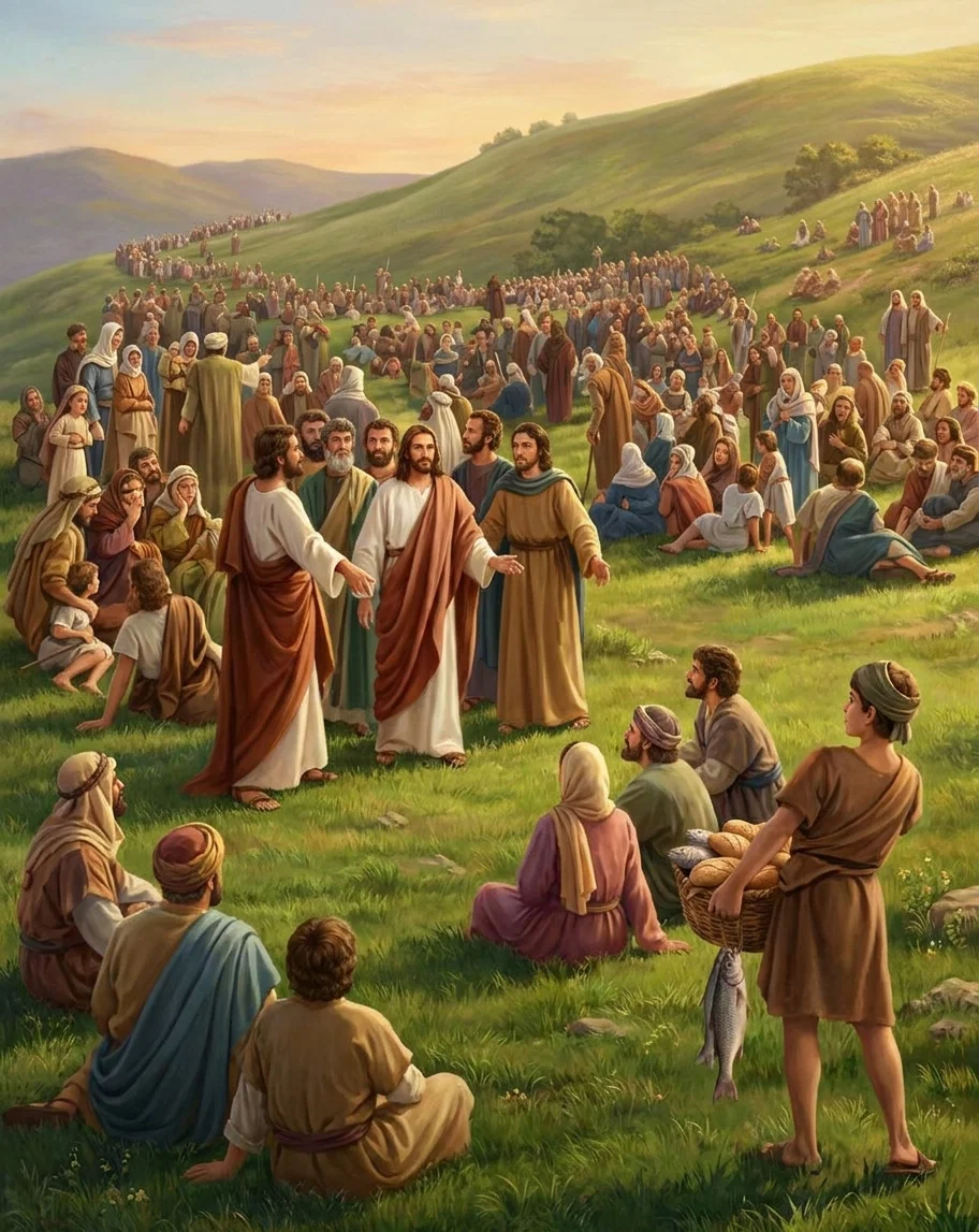 “There is a lad here, which hath five barley loaves and two small fishes.” Page 365.