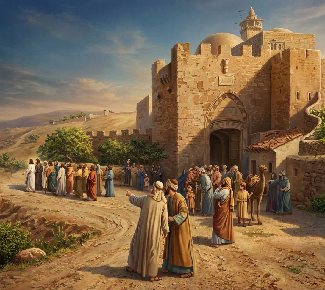 “Many wondering eyes looked upon the little company, led by One whom a few weeks before the rulers had condemned and crucified.”