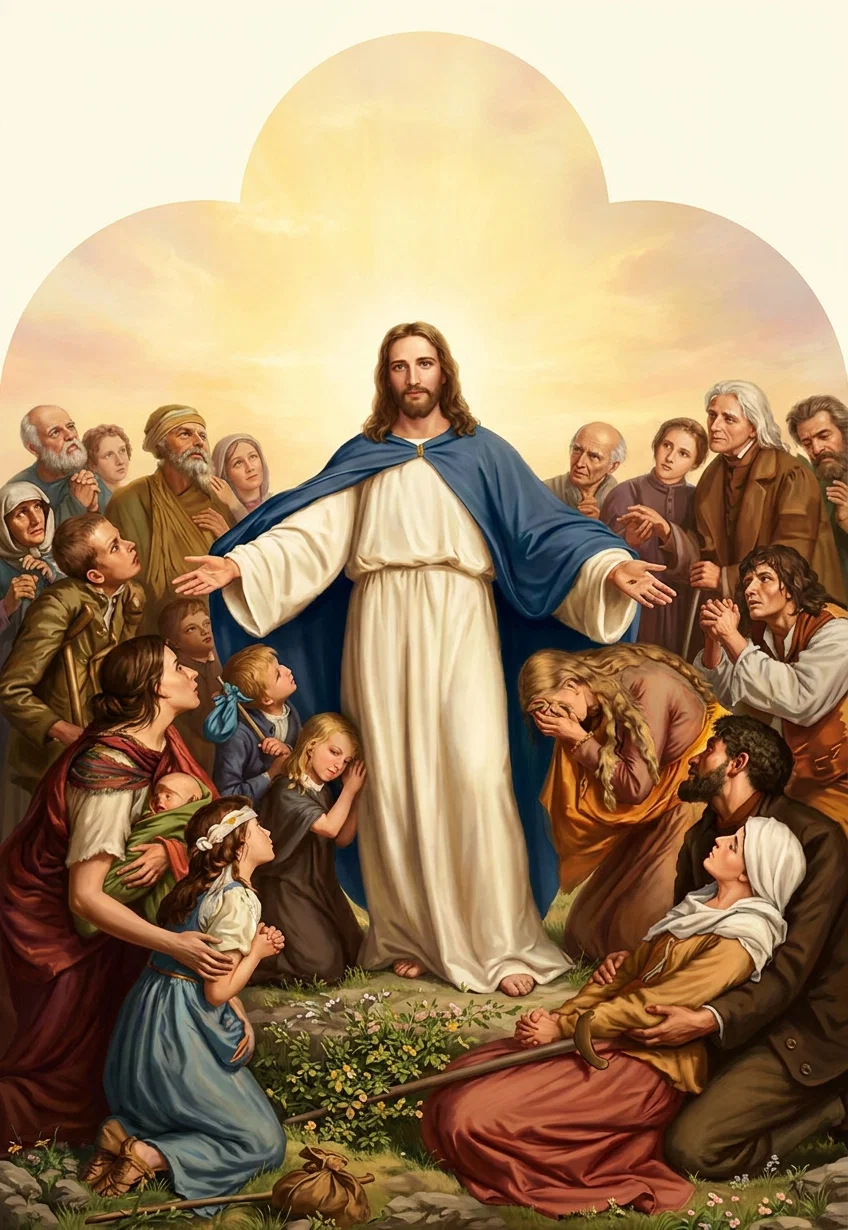 “COME UNTO ME.”

“He passed through them, and healed all their sick.”