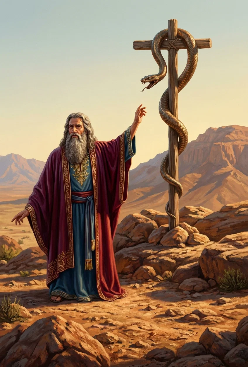 "As Moses lifted up the serpent in the wilderness, even so must the Son of man be lifted up."