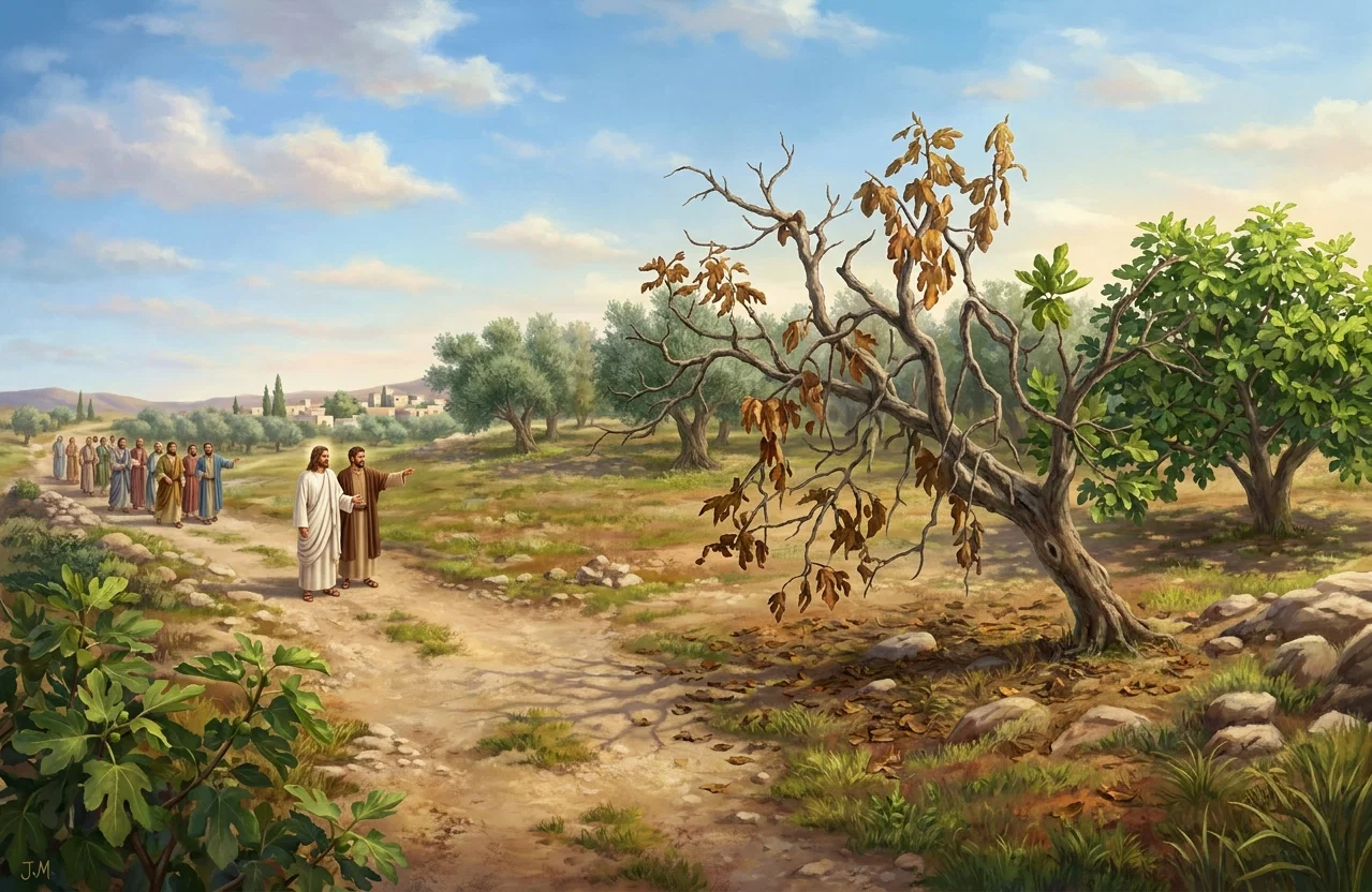 “Behold, the fig-tree
which Thou cursest is
withered away,”