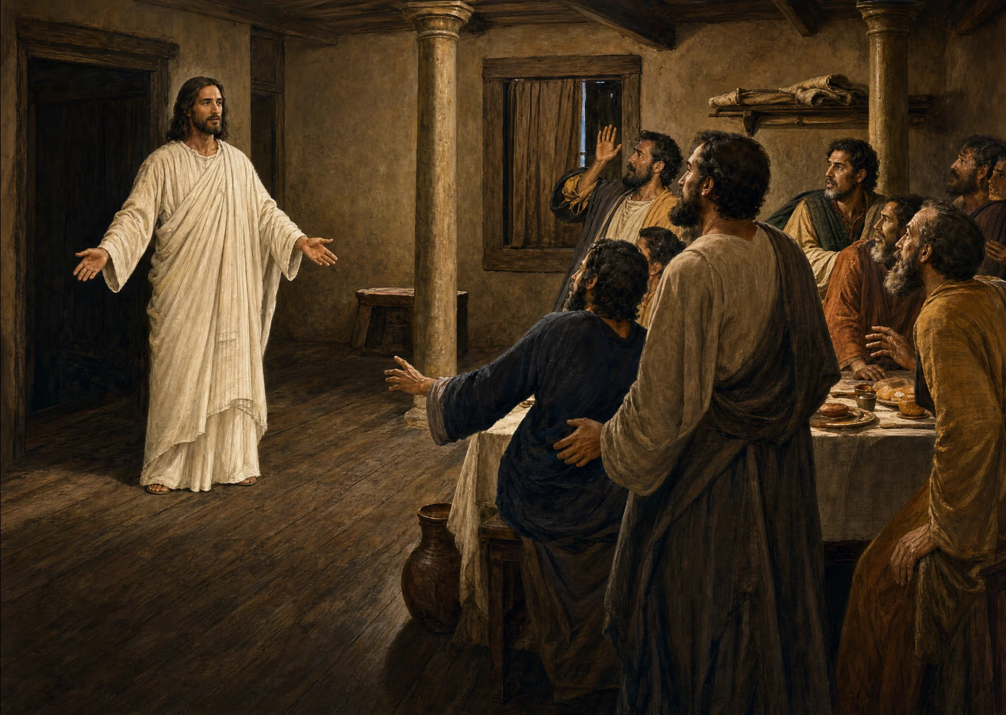 “Clear and distinct the words fall from His lips, ‘Peace be unto you.’” Page 803.