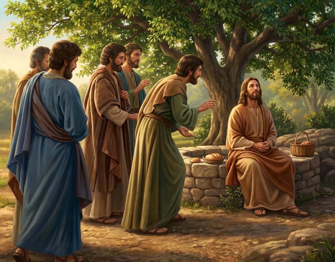 “They saw Him silent, absorbed, as in rapt meditation.”