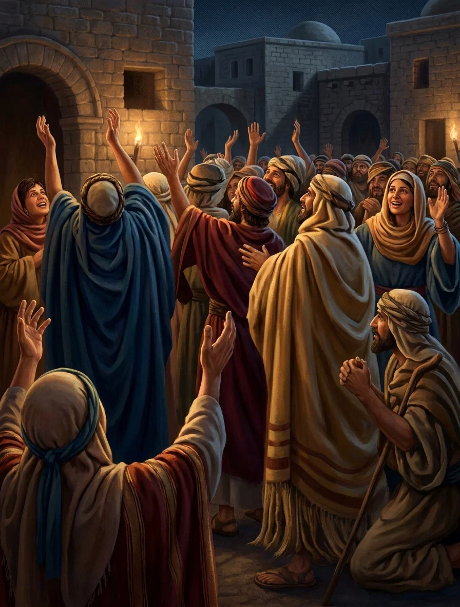 “The air was filled with the voice of triumph and shouts of deliverance.” Page 260.