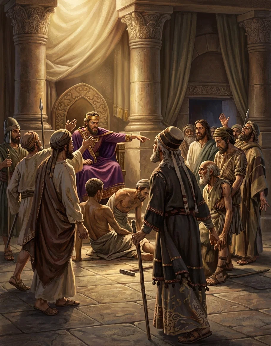 “At the command of the king, the decrepit and maimed were called in.”