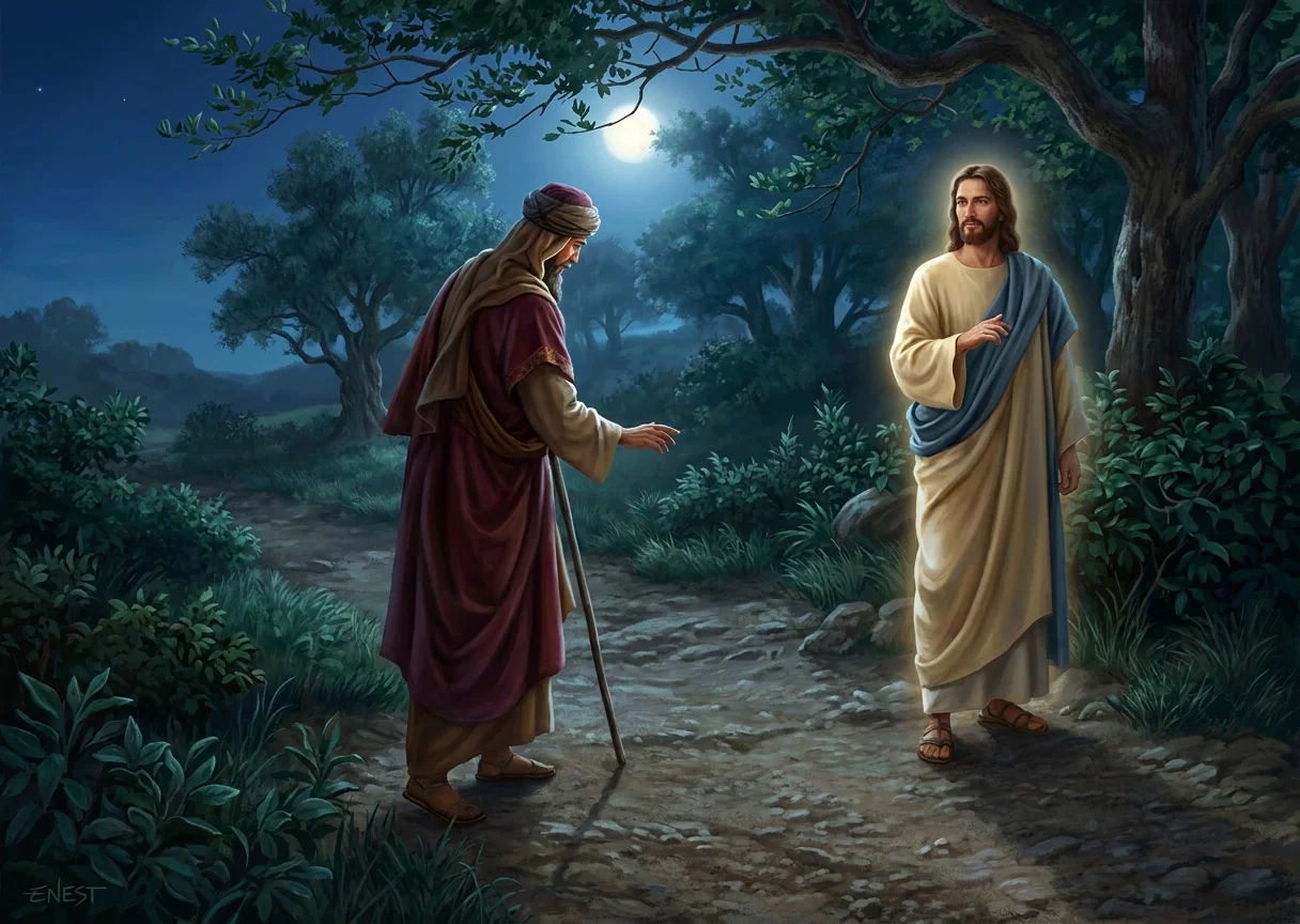 CHRIST AND NICODEMUS.

“Verily, verily, I say unto thee, Except a man be born again, he cannot see the Kingdom of God.”