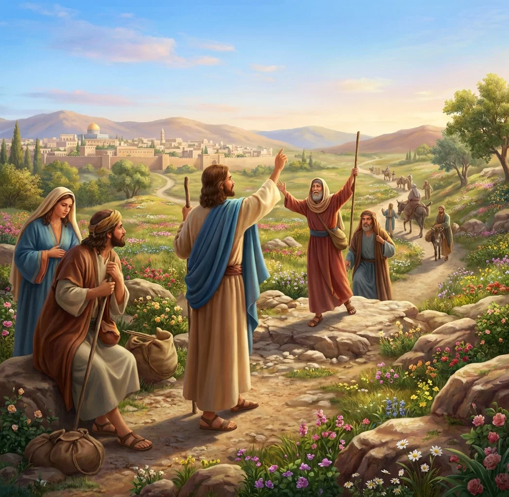Going to the Passover:
“From every part of Palestine the worshipers came in great numbers.”