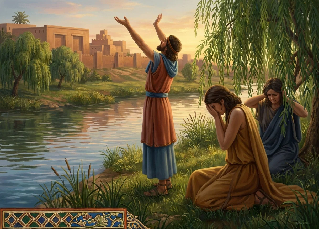 “They hung their harps on the willows, and mourned for the holy temple that was laid waste.”